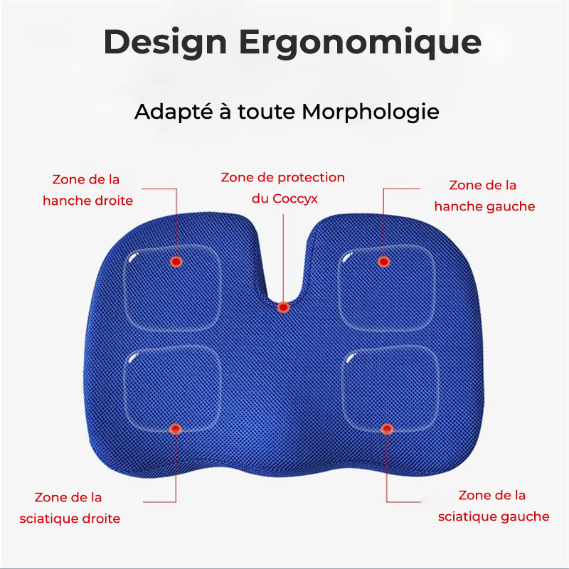 Coussin Glamour care pour soulager les douleurs du coccyx et lombaires