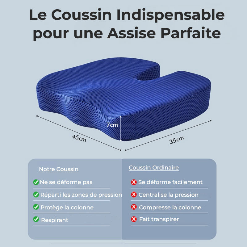 Coussin Glamour care pour soulager les douleurs du coccyx et lombaires