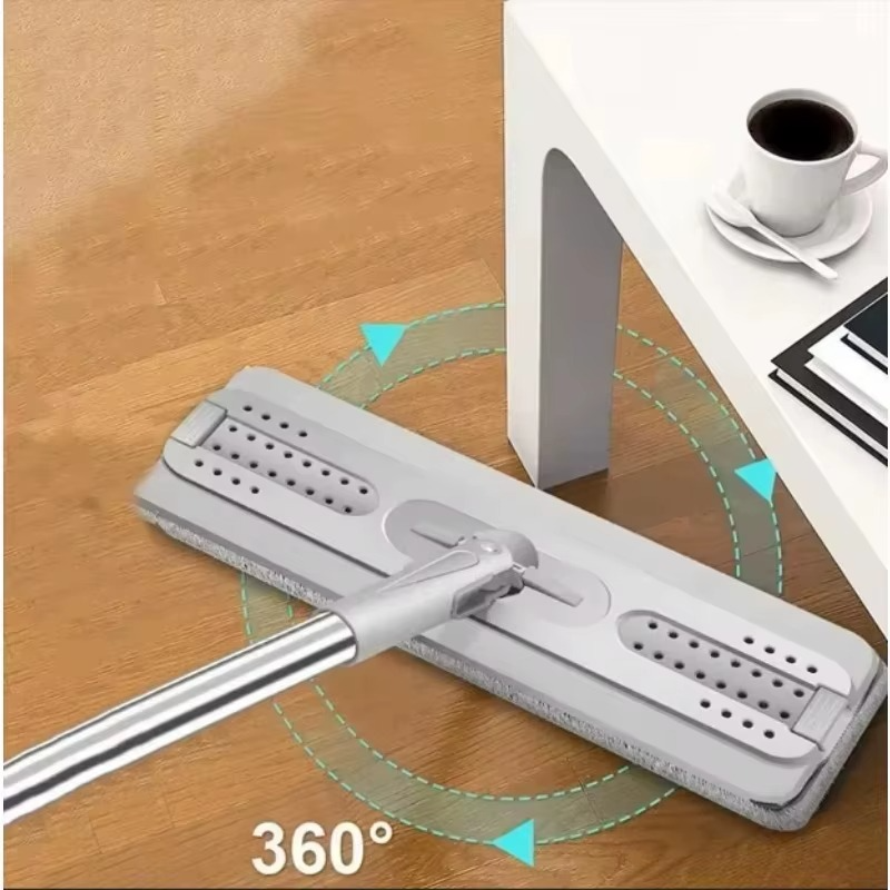 Vadrouille Plate Rotative 360° avec Seau Auto-Essoreur – 6 Tampons Microfibre TK - Image 2