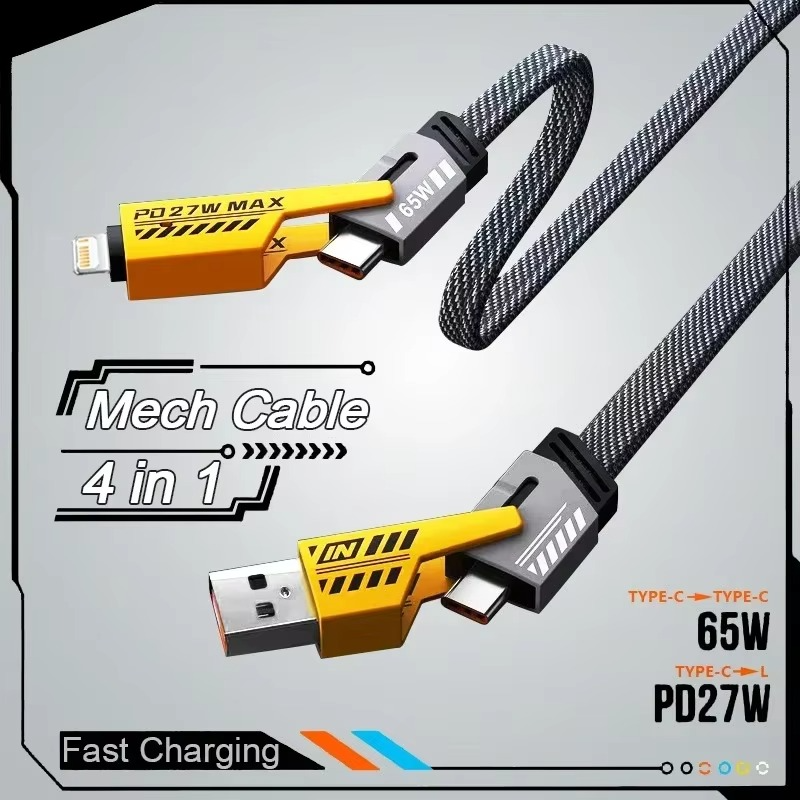 Câble Multi-USB 4-en-1 avec Porte-Clés – Charge Rapide PD 65W - Image 10