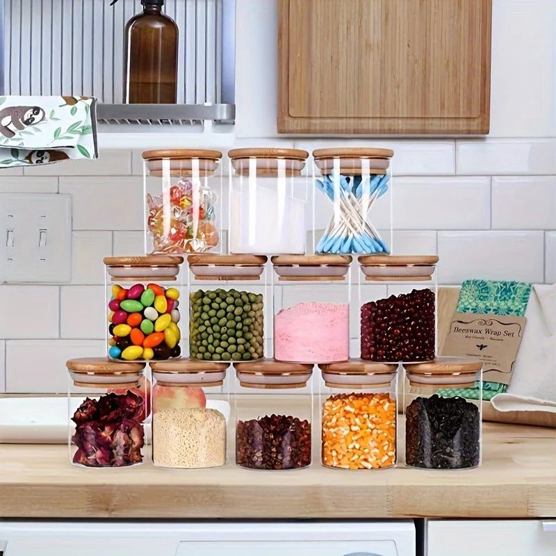 Ensemble de 9 Pots à Épices en Verre avec Support en Bois – Élégant & Pratique - Image 8