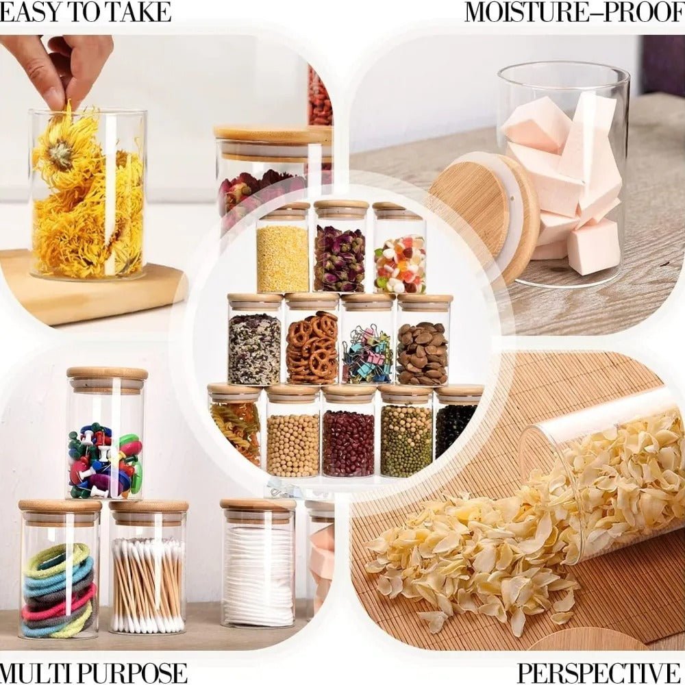 Ensemble de 9 Pots à Épices en Verre avec Support en Bois – Élégant & Pratique - Image 5