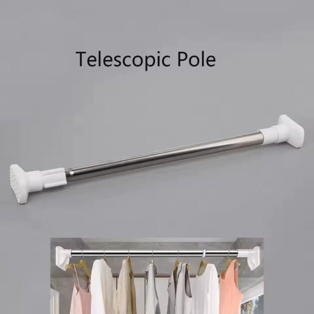 Tringle Télescopique Extensible en Acier Inoxydable – Polyvalente & Robuste