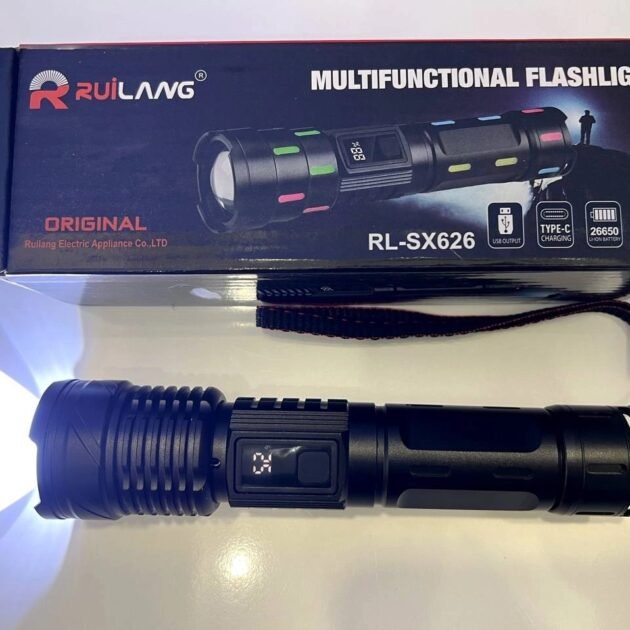 Lampe Torche LED Ultra-Puissante Rechargeable 26650 mAh