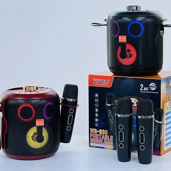 Haut-parleur Karaoké Portable Bluetooth – 2 Micros, USB, AUX & Wi-Fi