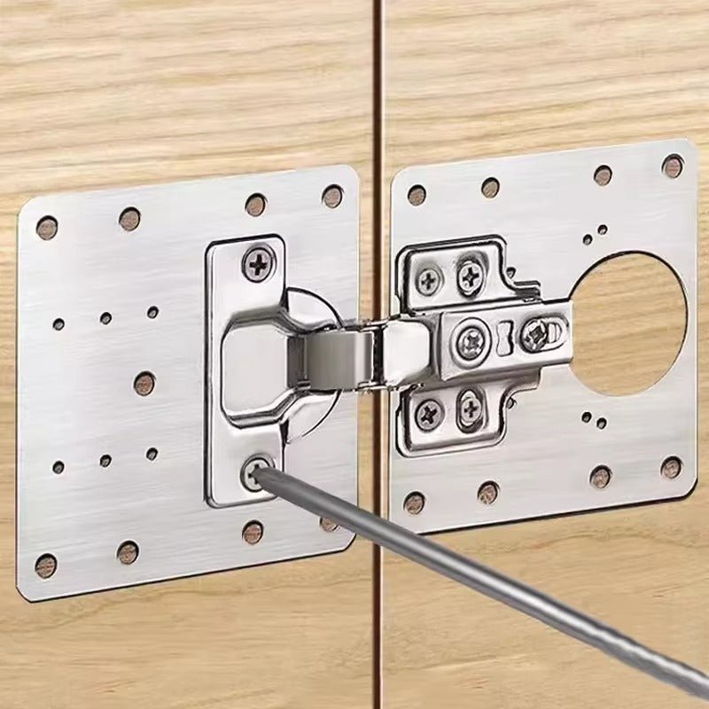 6 Pcs Charnières de Fixation pour Portes d&rsquo;Armoire – Acier Inoxydable Robuste