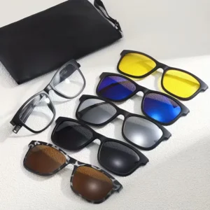 Ensemble de Lunettes 6-en-1 avec Verres Magnétiques Interchangeables