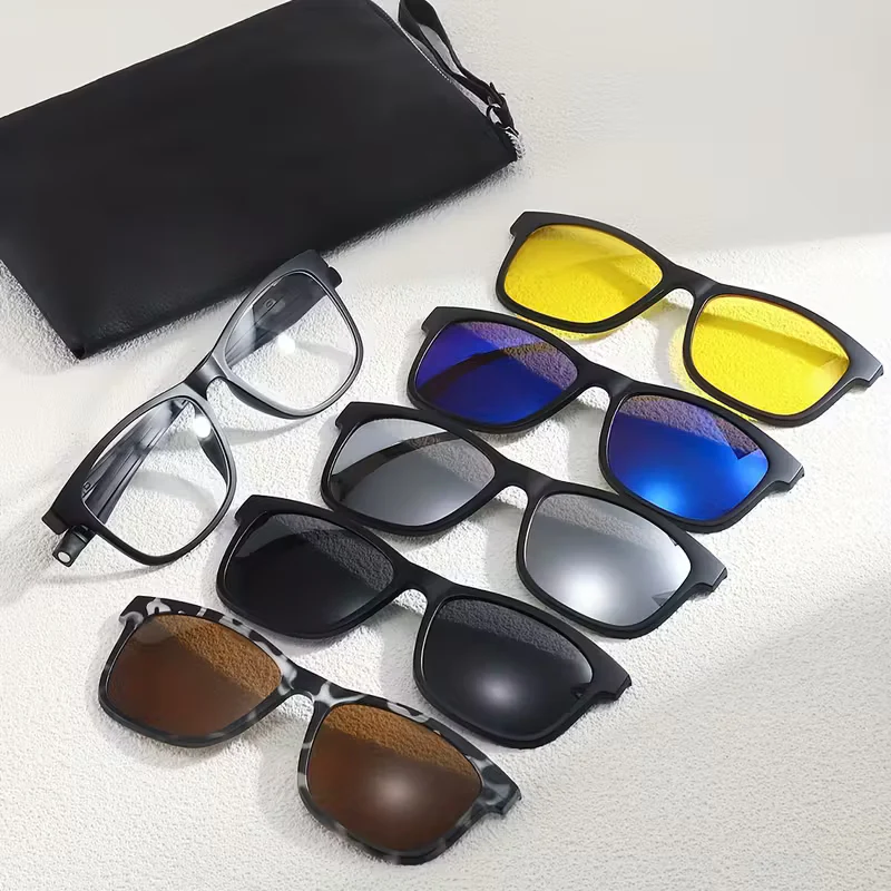 Ensemble de Lunettes 6-en-1 avec Verres Magnétiques Interchangeables