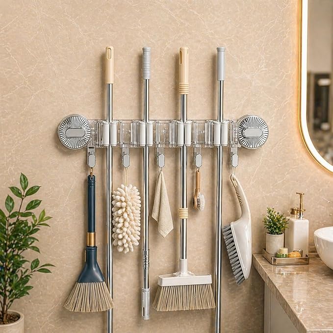 🧹 Support Mural Multifonction pour Balais