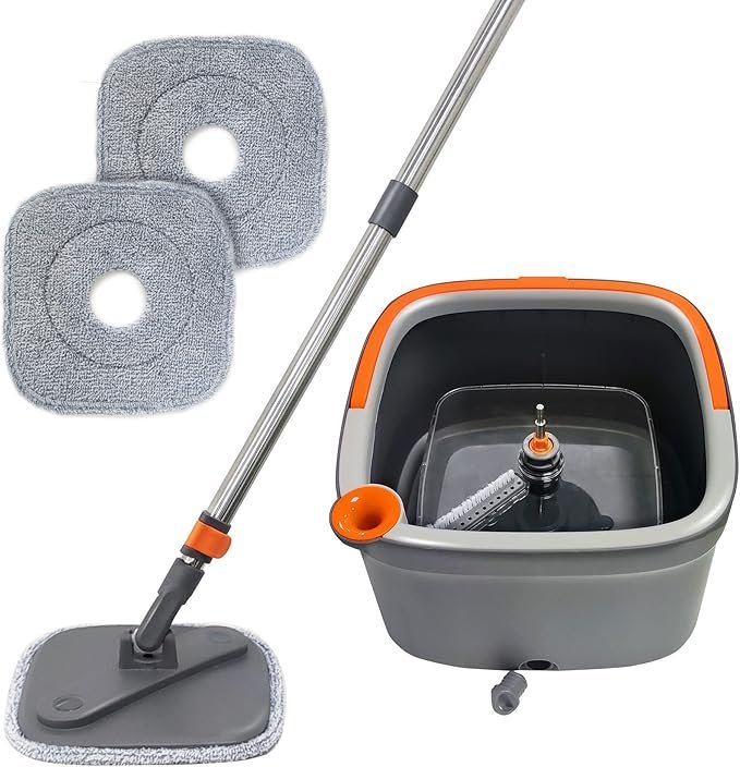 🪣🧼 Seau de Nettoyage + 2 Serpillières