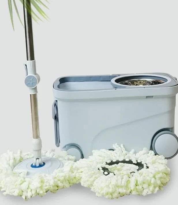 Serpillière Rotative 360° avec Manche Télescopique et Recharges Microfibre✨🧽