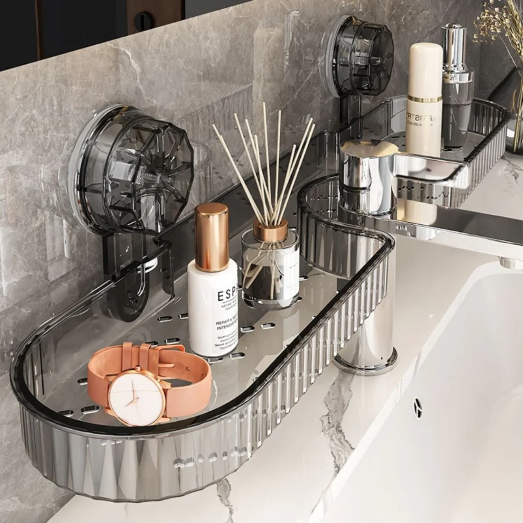 Étagère d’Angle à Ventouse pour Évier et Salle de Bain
