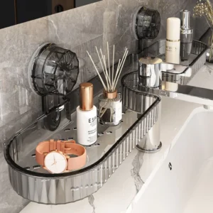 Étagère d’Angle à Ventouse pour Évier et Salle de Bain