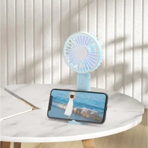 🌬️ Ventilateur Portable 3 Vitesses avec Support Téléphone Intégré